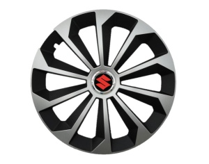Set 4 capace roti Fame Gri-Negru cu inel R15, pentru gama auto Suzuki - Img 1