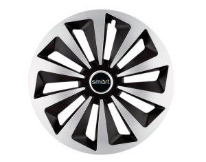 Set 4 capace roti Fox Gri-Negru R15 pentru gama auto Smart - Img 1