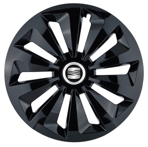 Set 4 capace roti Fox negru R15 pentru gama auto Seat - Img 1