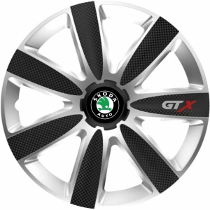 Set 4 Capace Roti GTX Carbon Gri-Negru R17, Compatibil Cu Skoda - Img 1
