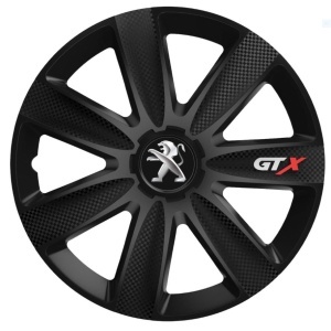 Set 4 Capace Roti GTX Carbon Negru R15, Pentru Peugeot - Img 3