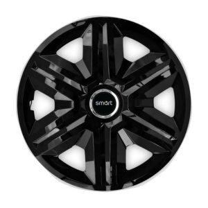 Set 4 capace roti hubcaps fast black R15 Compatibil Cu Smart - Img 3