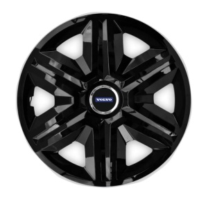 Set 4 capace roti hubcaps fast black R15 Compatibil Cu Volvo
