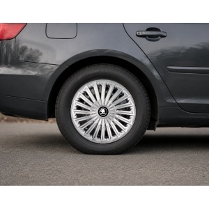 Set 4 capace roti Joy Gri R17 pentru gama auto Skoda. - Img 3
