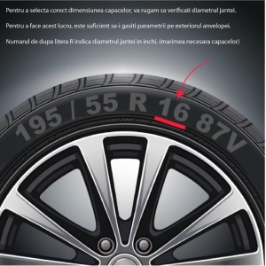 Set 4 capace roti Joy Negru R14 pentru gama auto Dacia Nou - Img 4
