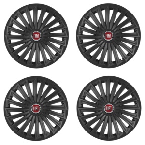 Set 4 capace roti Joy Negru R17 pentru gama auto Fiat - Img 2