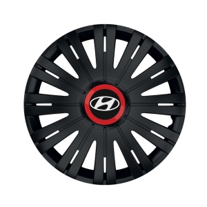Set 4 capace roti Negre Cu Inel Rosu Active R14 Compatibil Cu Hyundai
