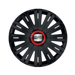 Set 4 capace roti Negre Cu Inel Rosu Active R15 Compatibil Cu Seat
