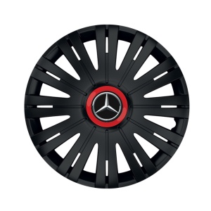 Set 4 capace roti Negre Cu Inel Rosu Active R16 Compatibil Cu Mercedes-Benz