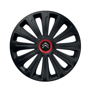 Set 4 capace roti Negre Cu Inel Rosu Trend R16 Compatibil Cu Citroen - Img 3