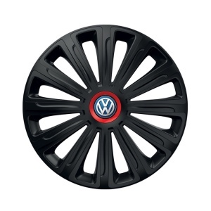 Set 4 capace roti Negre Cu Inel Rosu Trend R16 Compatibil Cu Volkswagen - Img 3