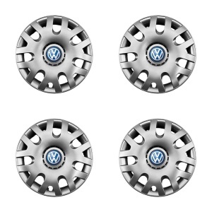 Set 4 capace roti potrivite jantelor de 14 inch (R14) compatibile Volkswagen, Model - 204, Sigla Albastra - Img 2