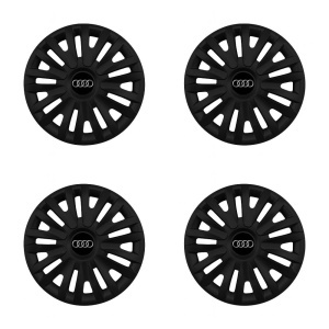 Set 4 capace roti potrivite jantelor de 15 inch (R15) compatibile AUDI, Model - 313 Black - Img 3