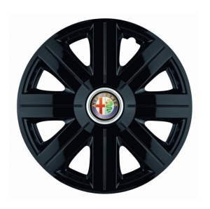 Set 4 Capace Roti, potrivite jantelor de R14, pentru Alfa Romeo, model Cosmos Negru