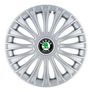 Set 4 Capace Roti, potrivite jantelor de R14, pentru Skoda, model dino cromat - Img 3