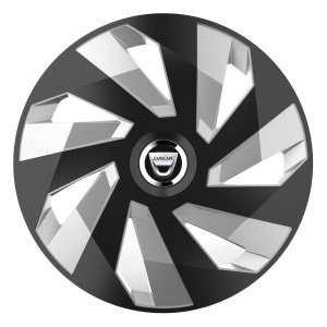Set 4 Capace Roti, potrivite jantelor de R15, pentru Dacia, model vector black and silver - Img 3