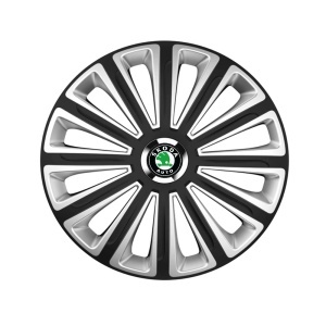 Set 4 capace roti R14 Compatibil Cu Skoda Trend Silver-Black - Img 3