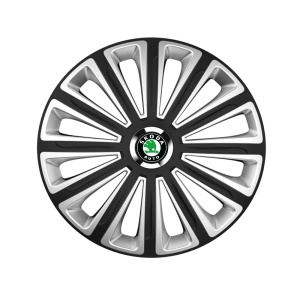 Set 4 capace roti R15 Compatibil Cu Skoda Trend Silver-Black