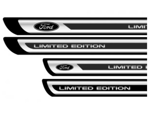 Set 4 stickere protectii praguri gri pentru Ford crom - Img 4