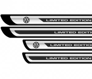 Set 4 stickere protectii praguri gri pentru VW crom - Img 5