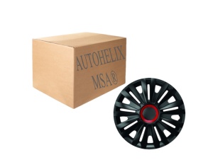 Set capace roti 15` negre cu inel rosu royal