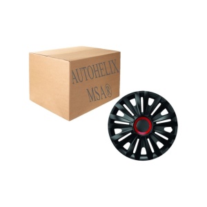 Set capace roti 15` negre cu inel rosu royal - Img 2