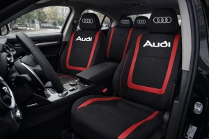 Set Huse Scaune Universale Compatibile cu Audi – Negru/Rosu - Img 2