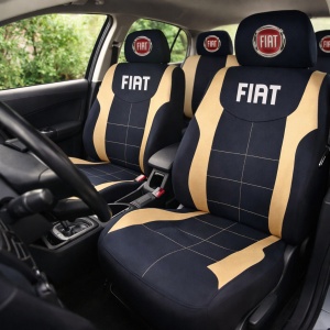 Set Huse Scaune Universale Compatibile cu Fiat – Negru/Crem - Img 2