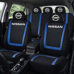 Set Huse Scaune Universale Compatibile cu Nissan – Negru/Albastru - Img 2