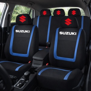 Set Huse Scaune Universale Compatibile cu Suzuki – Negru/Albastru - Img 2