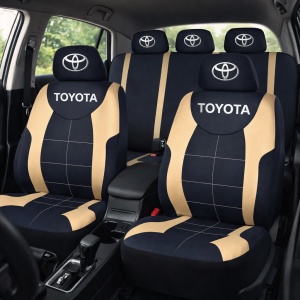 Set Huse Scaune Universale Compatibile cu Toyota– Negru/Crem - Img 2