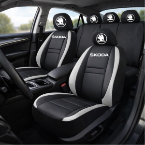 Set Huse Scaune Universale HLX4 Compatibile cu Skoda NOU – Negru/Gri - Img 2