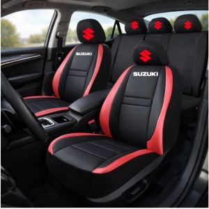 Set Huse Scaune Universale HLX5 Compatibile cu Suzuki – Negru/Rosu - Img 2