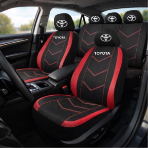 Set Huse Scaune Universale HLX6 Compatibile cu Toyota – Negru/Rosu - Img 2