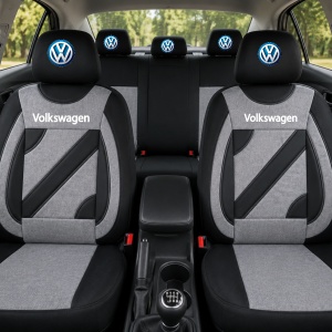 Set Huse Scaune Universale Nero Gri Personalizate cu Volkswagen - Img 2