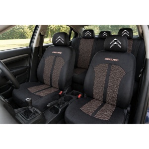 Set Huse Scaune Universale Premium Carguard Personalizate cu Citroen – Negru/Bej - Img 2