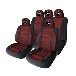 Set Huse Scaune Universale Premium Carguard Personalizate cu Opel – Negru/Visiniu