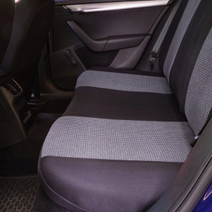 Set Huse Scaune Universale Racing, Gri cu Negru Personalizate cu Kia - Img 5