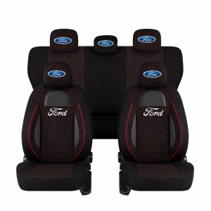 Set Huse Scaune Universale Racing Negru Personalizate cu Ford