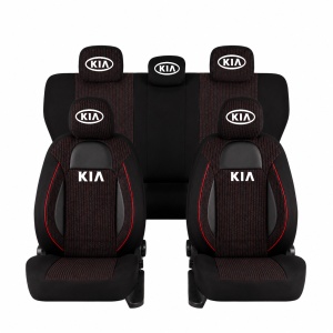 Set Huse Scaune Universale Racing Negru Personalizate cu Kia