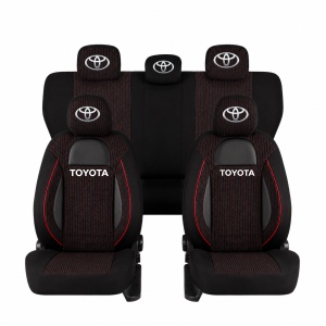 Set Huse Scaune Universale Racing Negru Personalizate cu Toyota