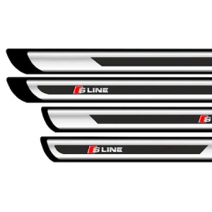 Set protectie praguri adezive imitatie gri Audi S-line crom