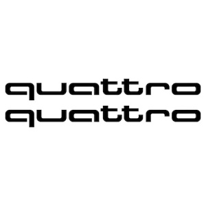 Set stickere auto, tuning, pentru Audi, Quattro, Negru, 150 x 16,5 cm, Negru