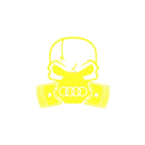 Sticker auto Audi toxic, 20x20 cm, galben