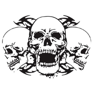 Sticker auto "cranii" 60x39 cm, negru