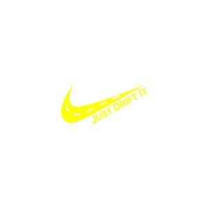 Sticker auto "Just drift It" 19x10 cm, galben