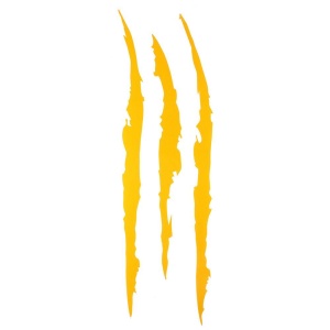 Sticker auto "Reflective Monster Claw Scratch" 16x5 cm, portocaliu