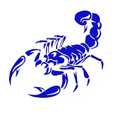 Sticker auto "Scorpion" 30x16 cm, albastru