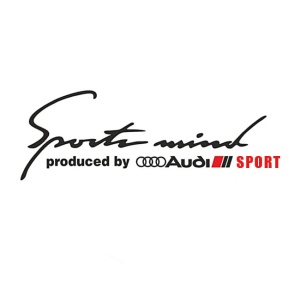 Sticker auto Sports Mind AUDI, negru/rosu