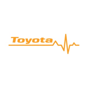 Sticker auto ''Toyota life'', 20x7 cm, portocaliu